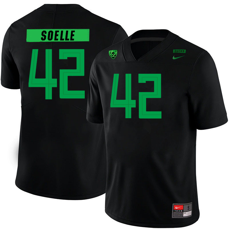 Men #42 Connor Soelle Oregon Ducks College Football Jerseys Stitched Sale-Black - Click Image to Close